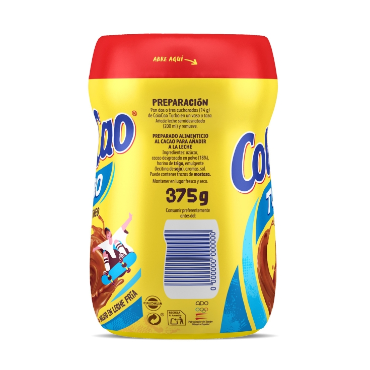 cacao soluble instantáneo turbo, 375g