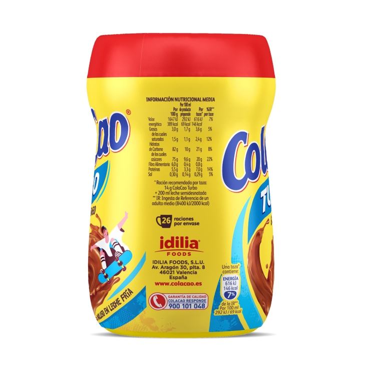 cacao soluble instantáneo turbo, 375g