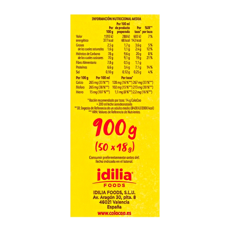 cacao soluble 16g sobres, 50ud