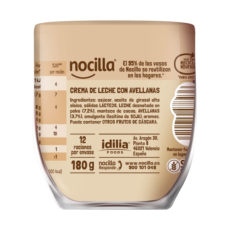 crema leche avellana, 180g