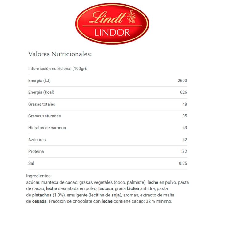 bombón pistacho, 200g