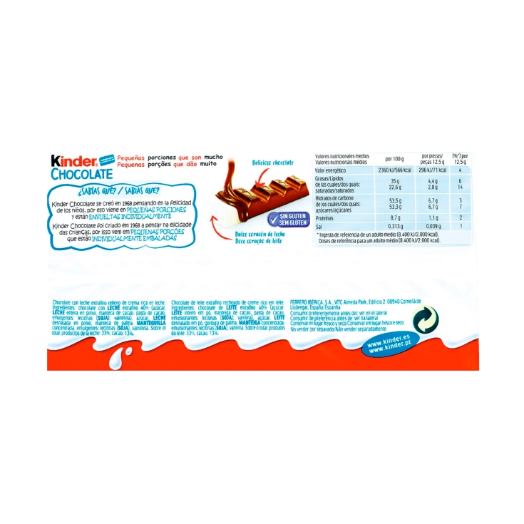 chocolate porciones, pack-8