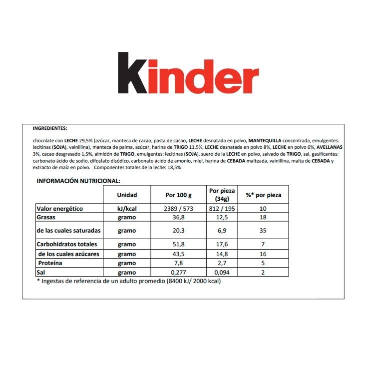 barrita chocolate crispy, 34g