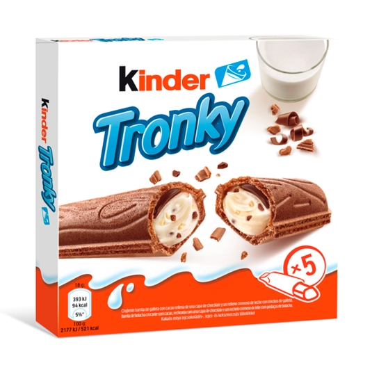 chocolatina choco leche tronky, pk-5
