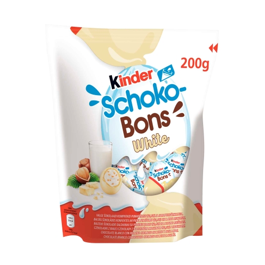 mini huevo chocolate white schokobons, 200g