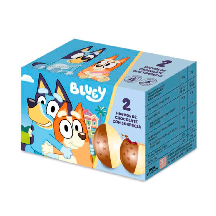 huevo chocolate/leche sorpresa bluey, pk-2