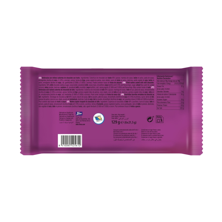ambrosías choco/leche, pk-6