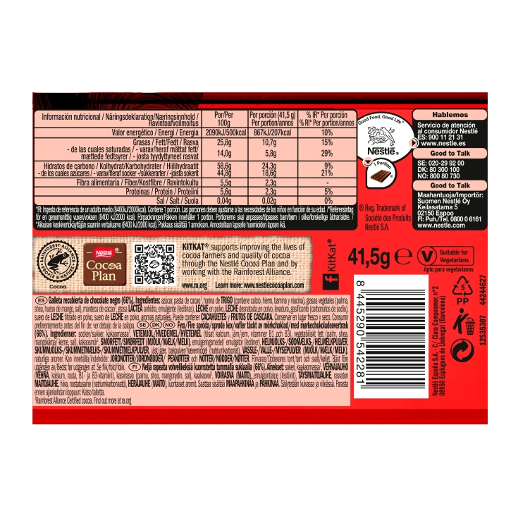 chocolatinas 4 sabores, 41g
