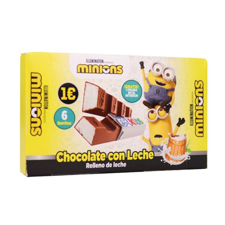 snack chocolate con leche minions, pk-6