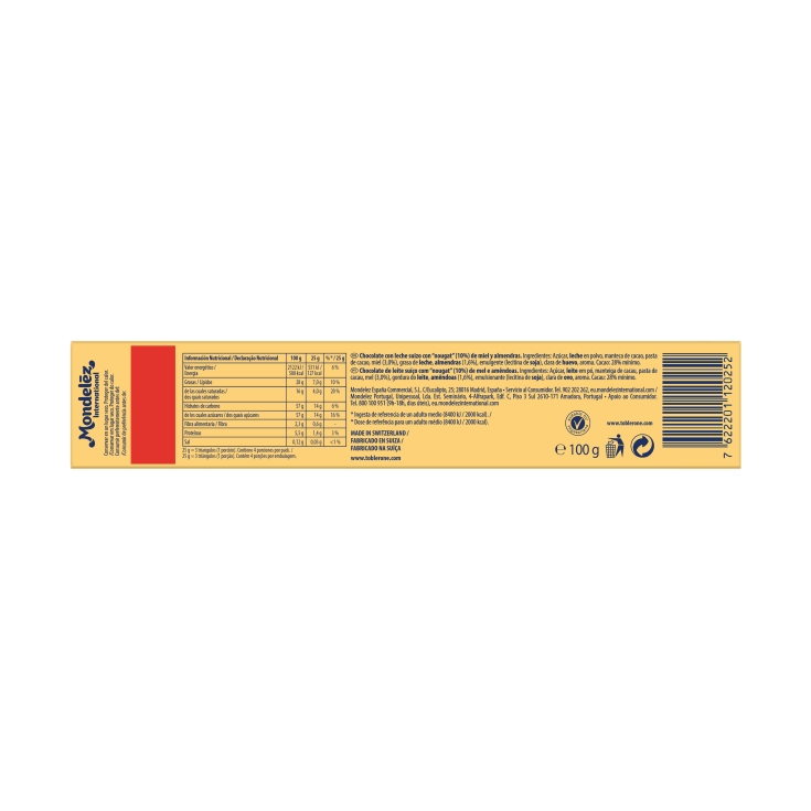 chocolatina con leche, 100g