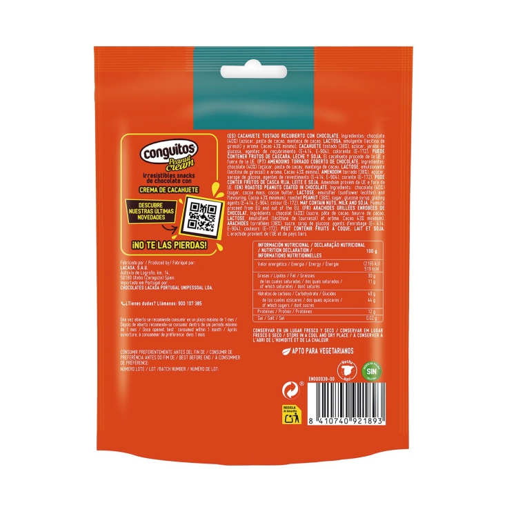 cacahuetes cubierto chocolate, 175g