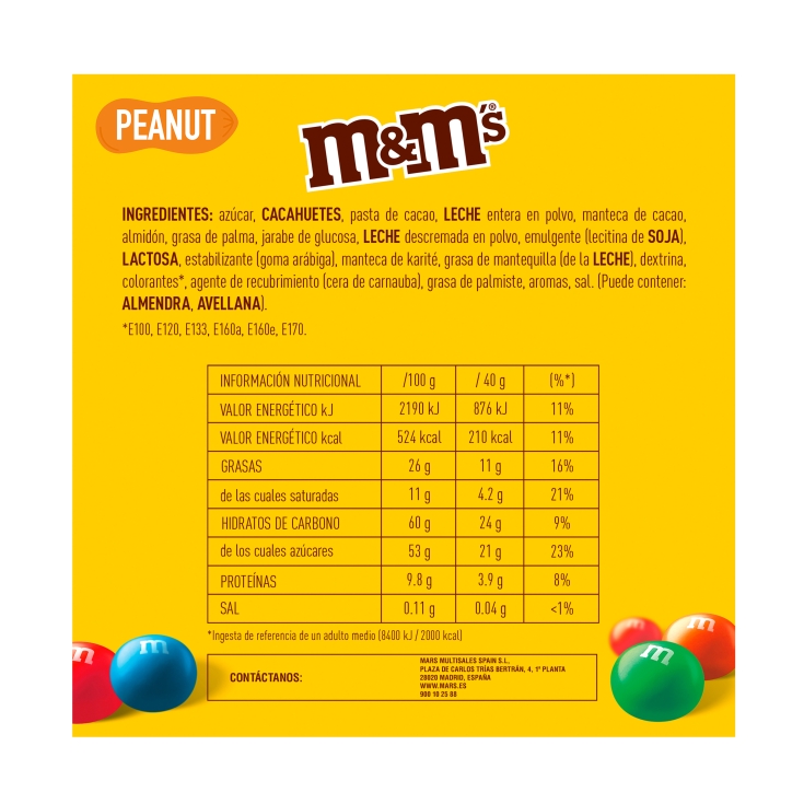 cacahuete chocolate con leche, 125g