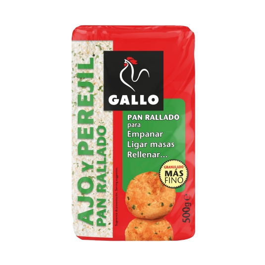 pan rallado ajo y perejil, 500g