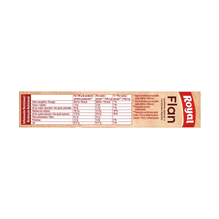 preparado para flan en polvo , 186g
