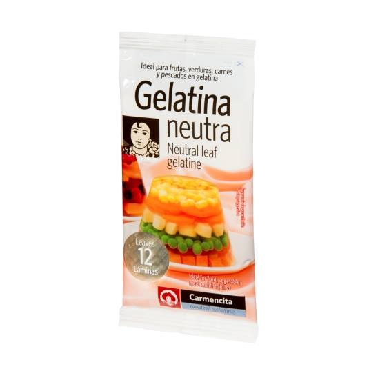 gelatina neutra 12 láminas, 20g