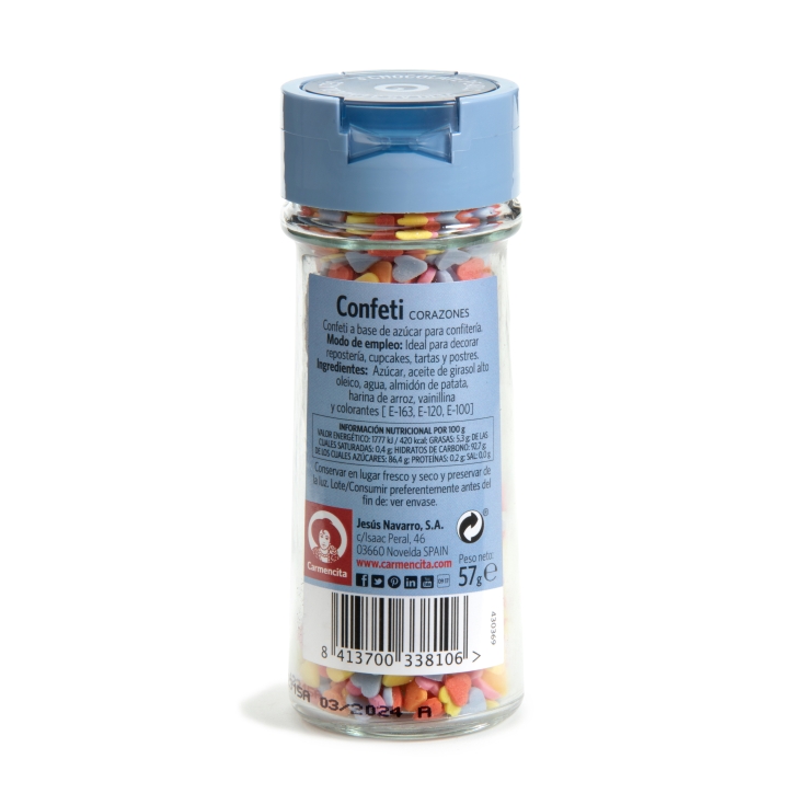 confeti corazones colores, 57g