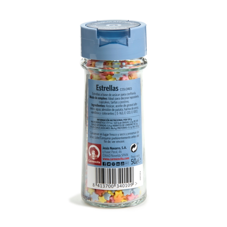 estrellas de colores, 50g