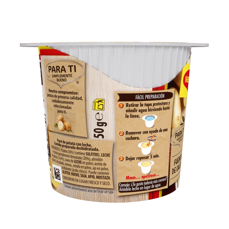 puré patatas con leche bol, 50g