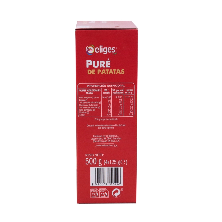 puré patatas 4ud, 500g