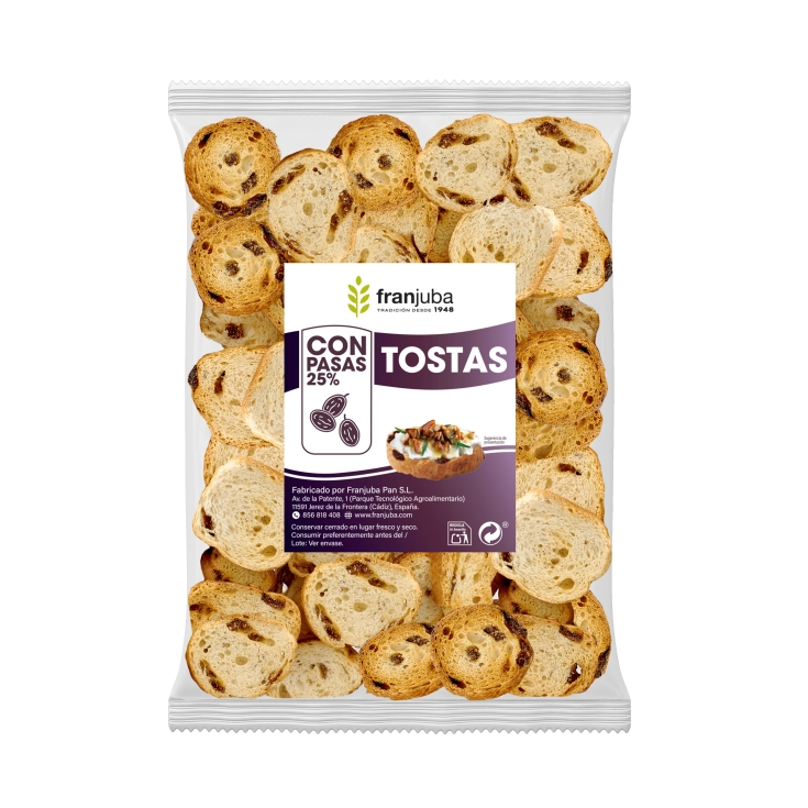 tostas con pasas, 100g