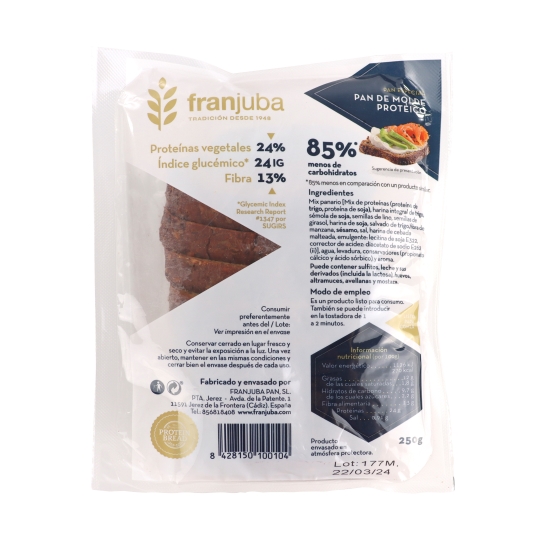 pan de molde protéico, 250g