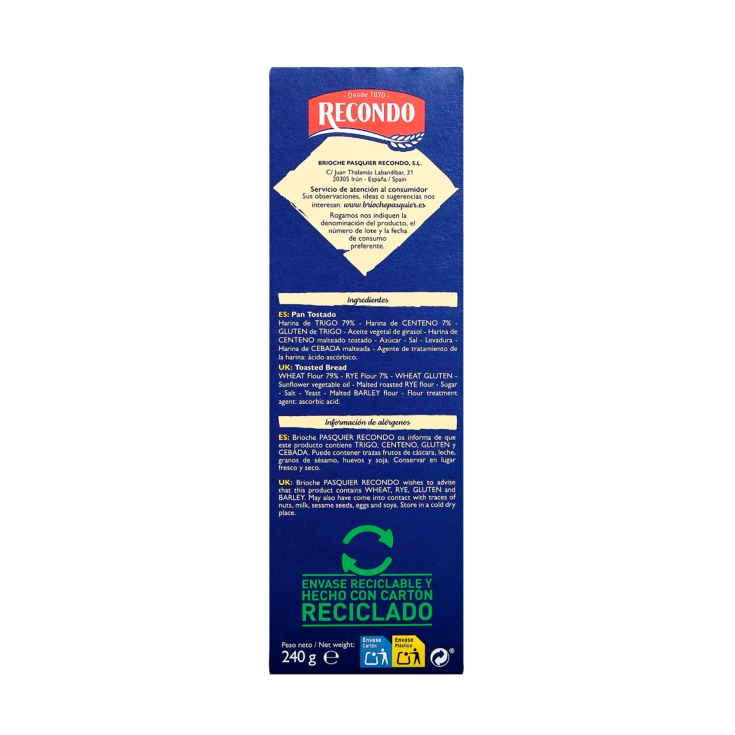 hogaza rústica tostada, 240g