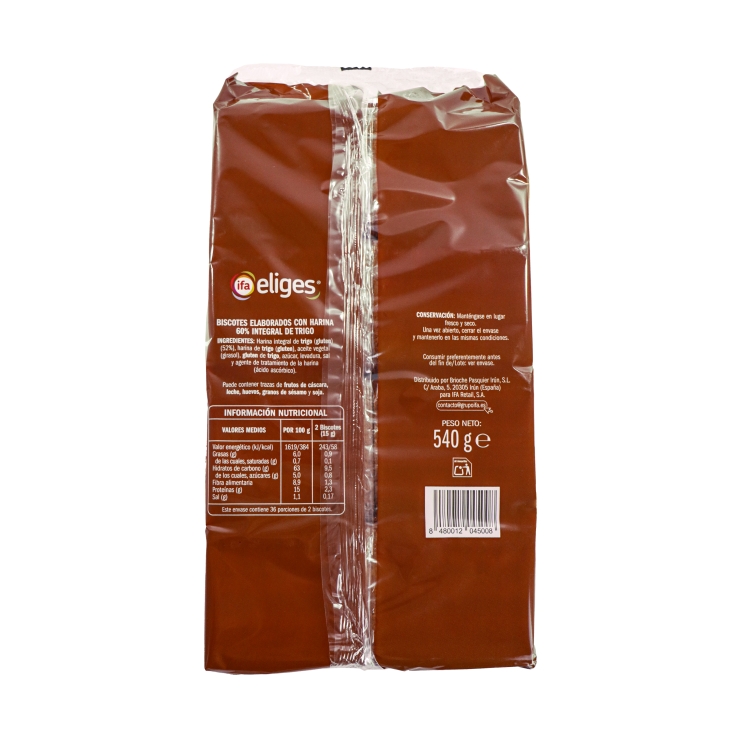 biscotes integrales 72 rebanadas, 540g