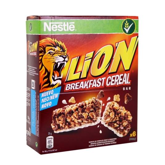 barritas cereales lion breakfast, pk-6