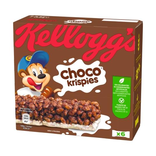 barritas cereales choco krispies, pk-6