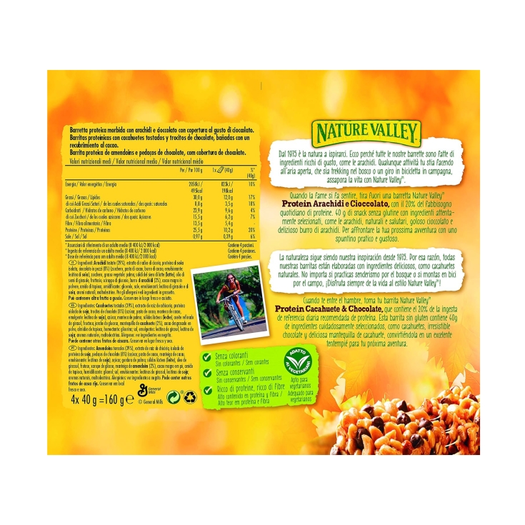 barritas proteína cacahuete & chocolate, 4ud