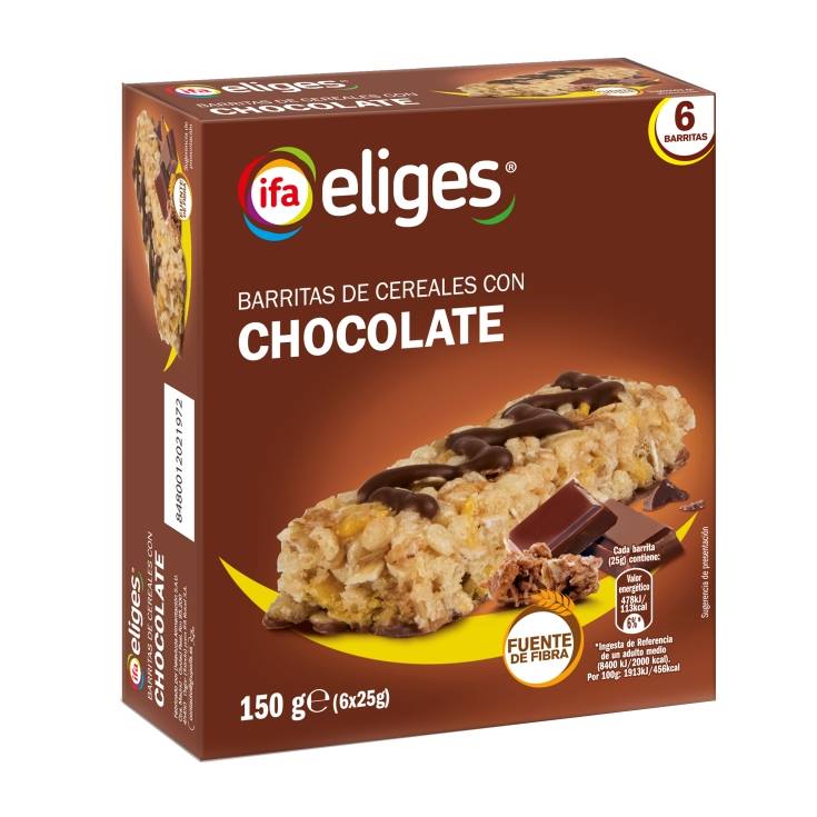 barritas cereal choco-leche 150g, pk-6 - El Jamón