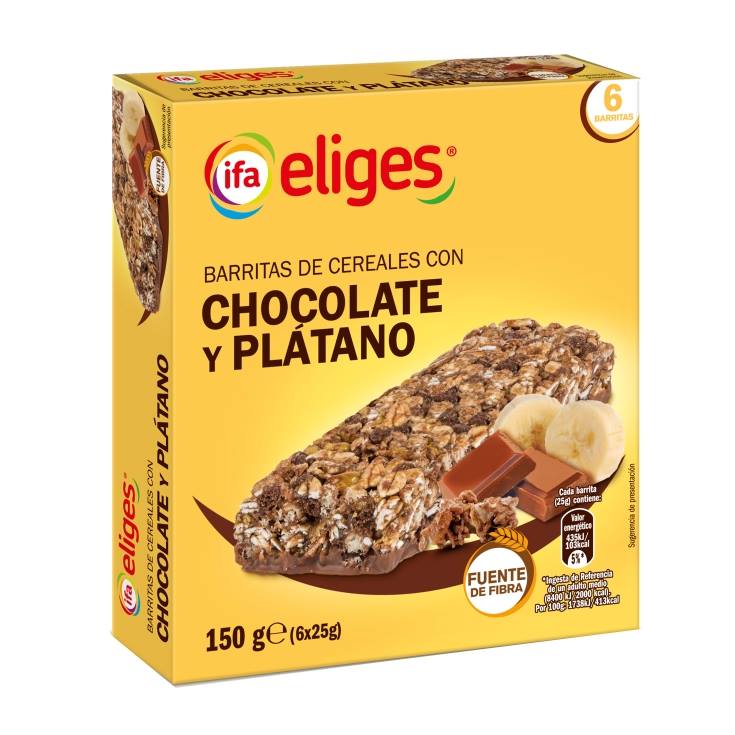 barritas cereal choco-plátano 150g, pk-6 - El Jamón