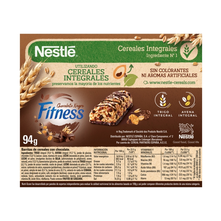 barritas cereales fitness chocolate, pk-4