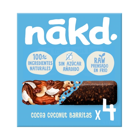 barritas de fruta, frutos secos y coco, pk-4