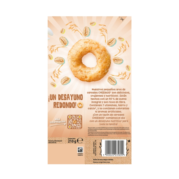 cereales avena cheerios bolsa, 210g