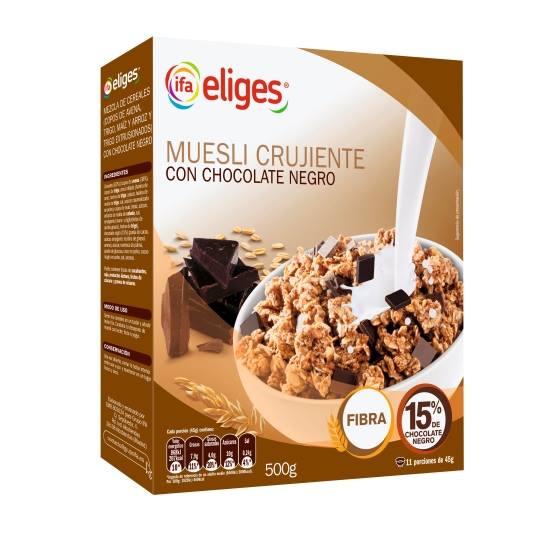 cereales muesli con chocolate negro, 500g