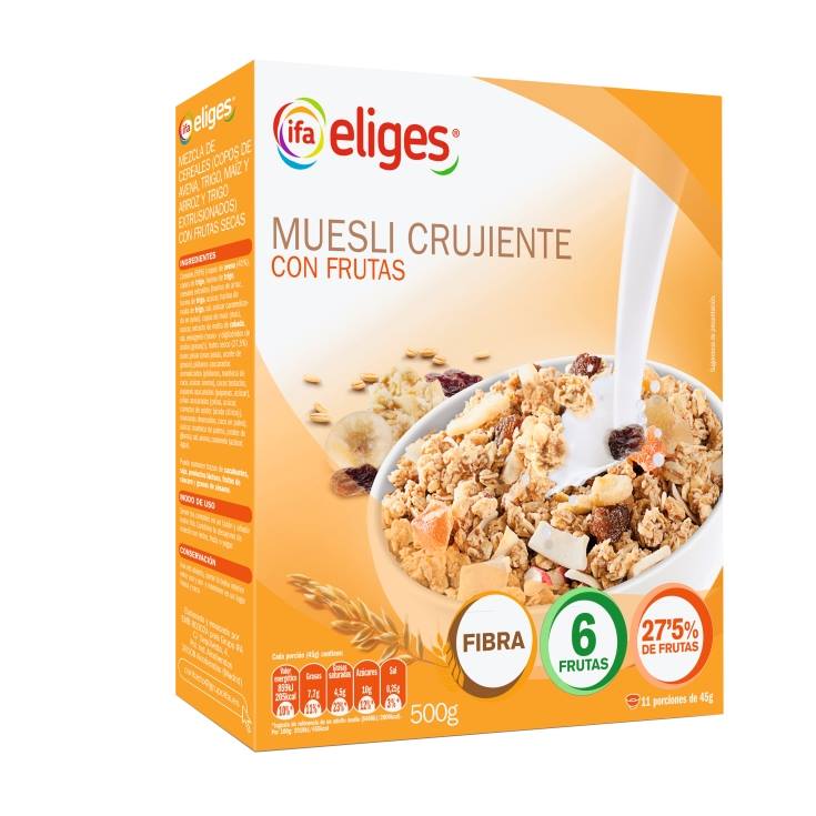 cereales muesli con frutas, 500g