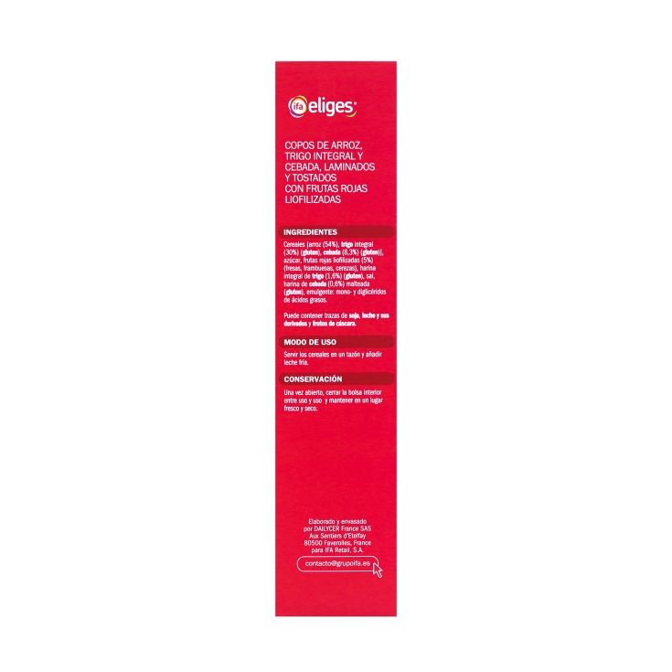 cereales copos integral con fruto rojo, 375g