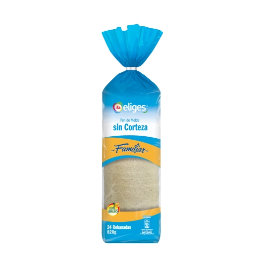 pan molde sin corteza familiar, 820g