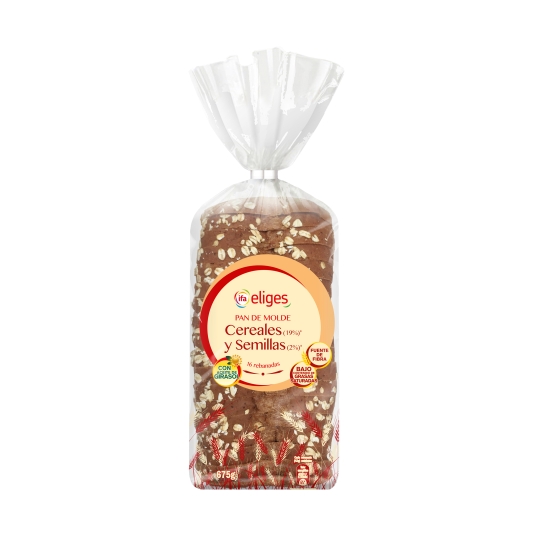 pan molde 15 cereales y semillas, 675g