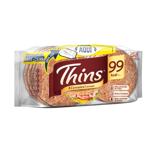 pan sandwich thins 8 cereales, 310g