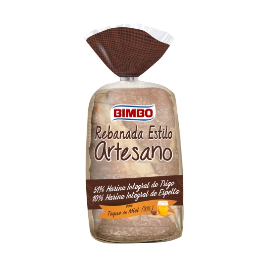 pan rebanada estilo artesano integral, 500g