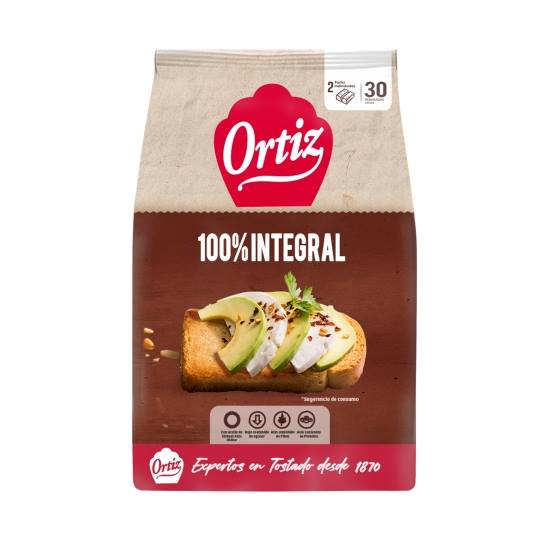 pan tostado integral 30 rebanadas, 324g