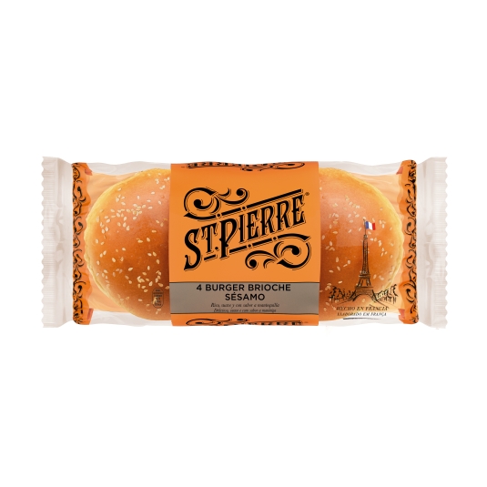 pan burger brioche con sésamo 4ud, 250g