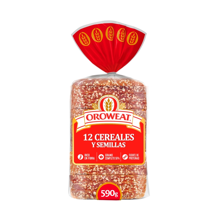 pan oroweat 12 cereales y semillas, 550g