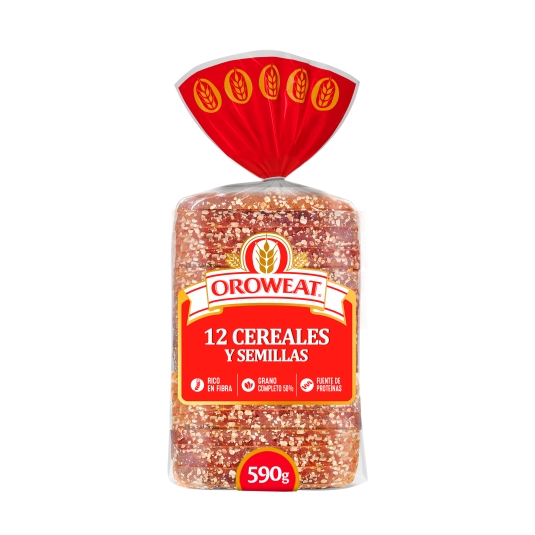 pan oroweat 12 cereales y semillas, 550g