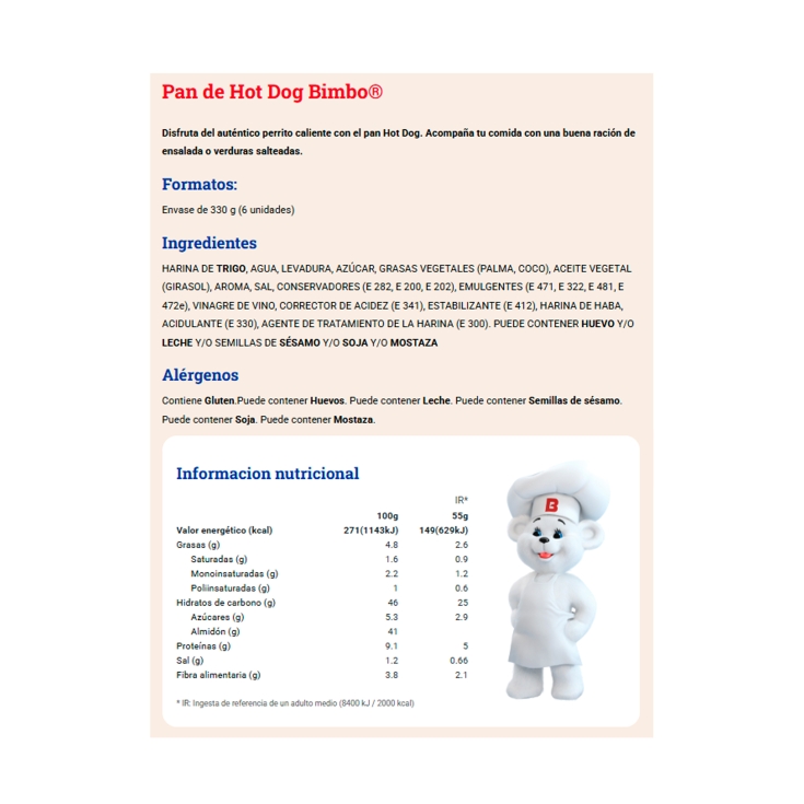 pan hot dog 4ud, 220g