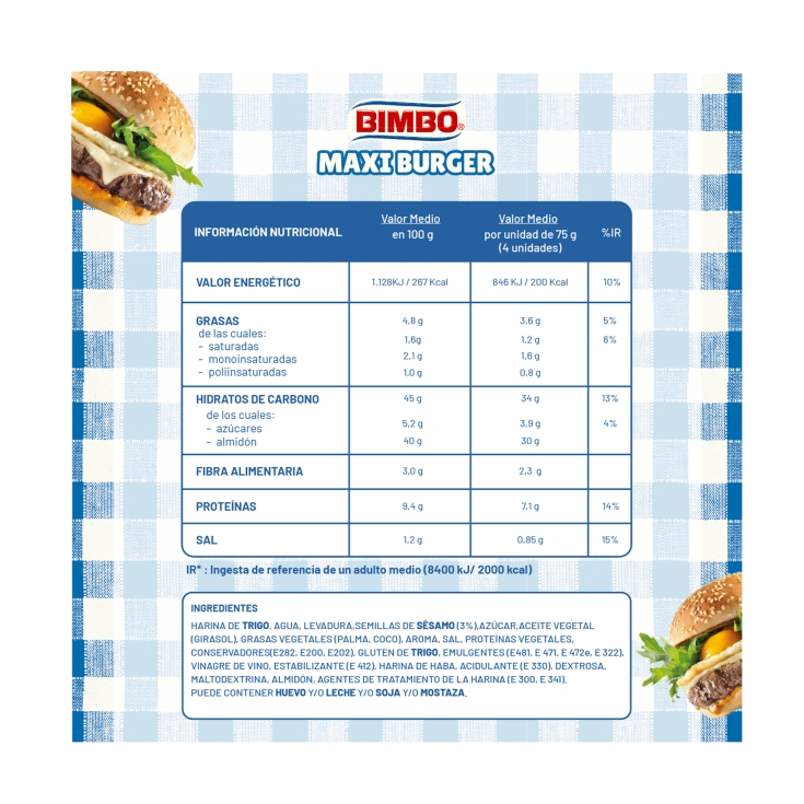 pan maxi burger 4ud, 300g