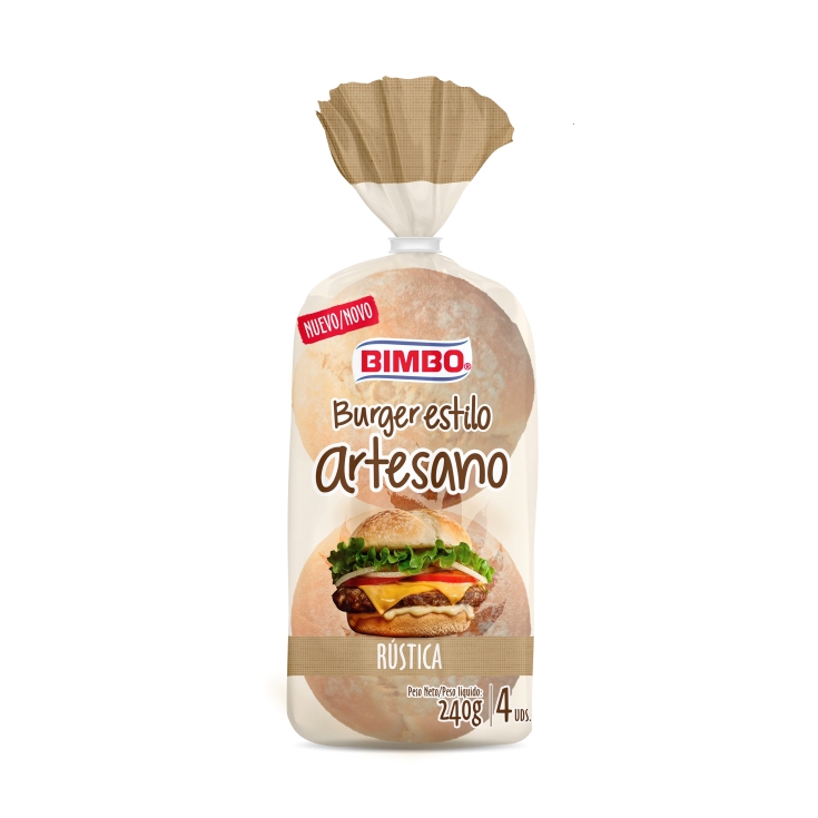 pan burger artesano rústica 4ud., 240g