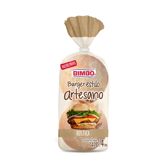 pan burger artesano rústica 4ud., 240g
